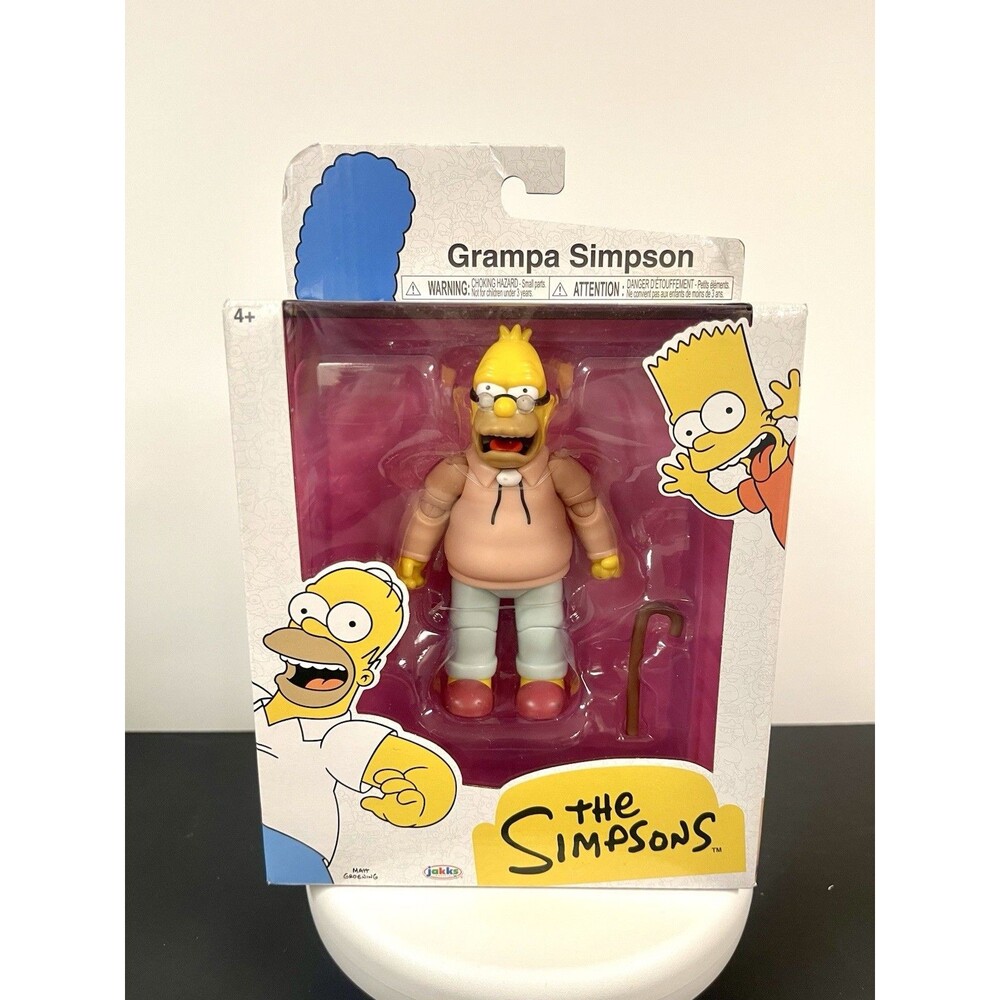 The Simpsons 5” Grampa Abe Simpson Figure Jakks Pacific Action Wave 5 Brand New